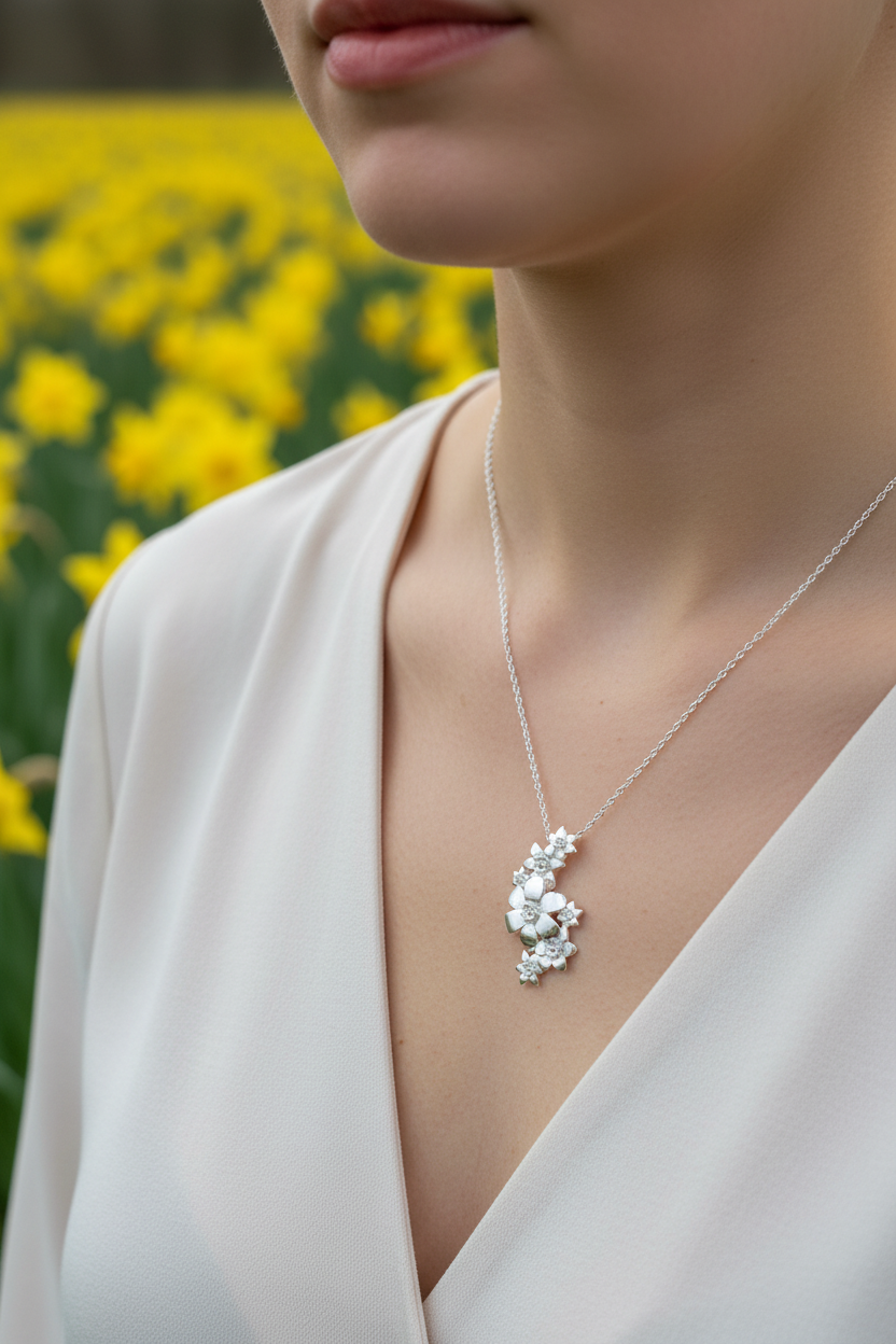 Daffodil Bunch Pendant & Chain