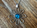 Daisy Dichroic Fused Glass Pendant & Chain