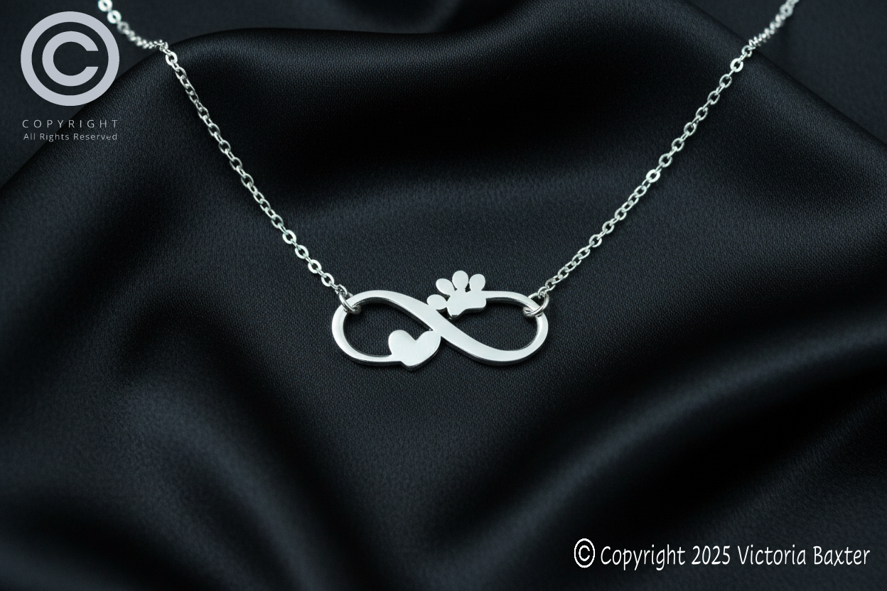 Paw Print Infinity Heart Necklace