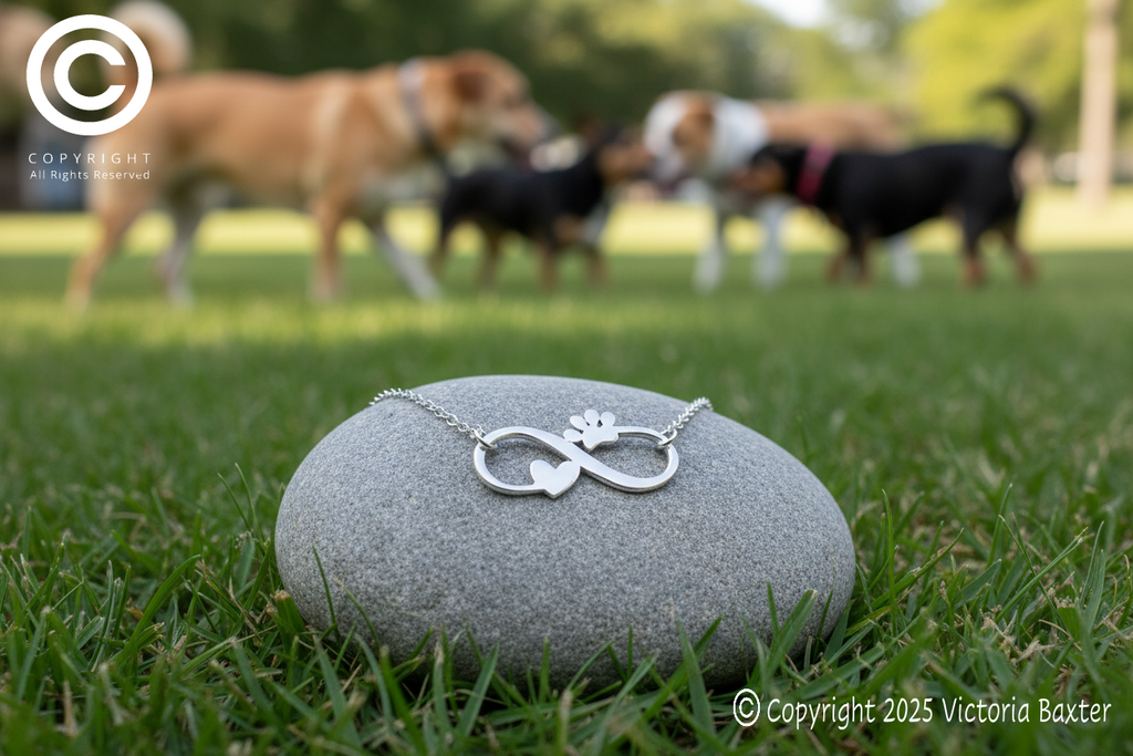 Paw Print Infinity Heart Necklace