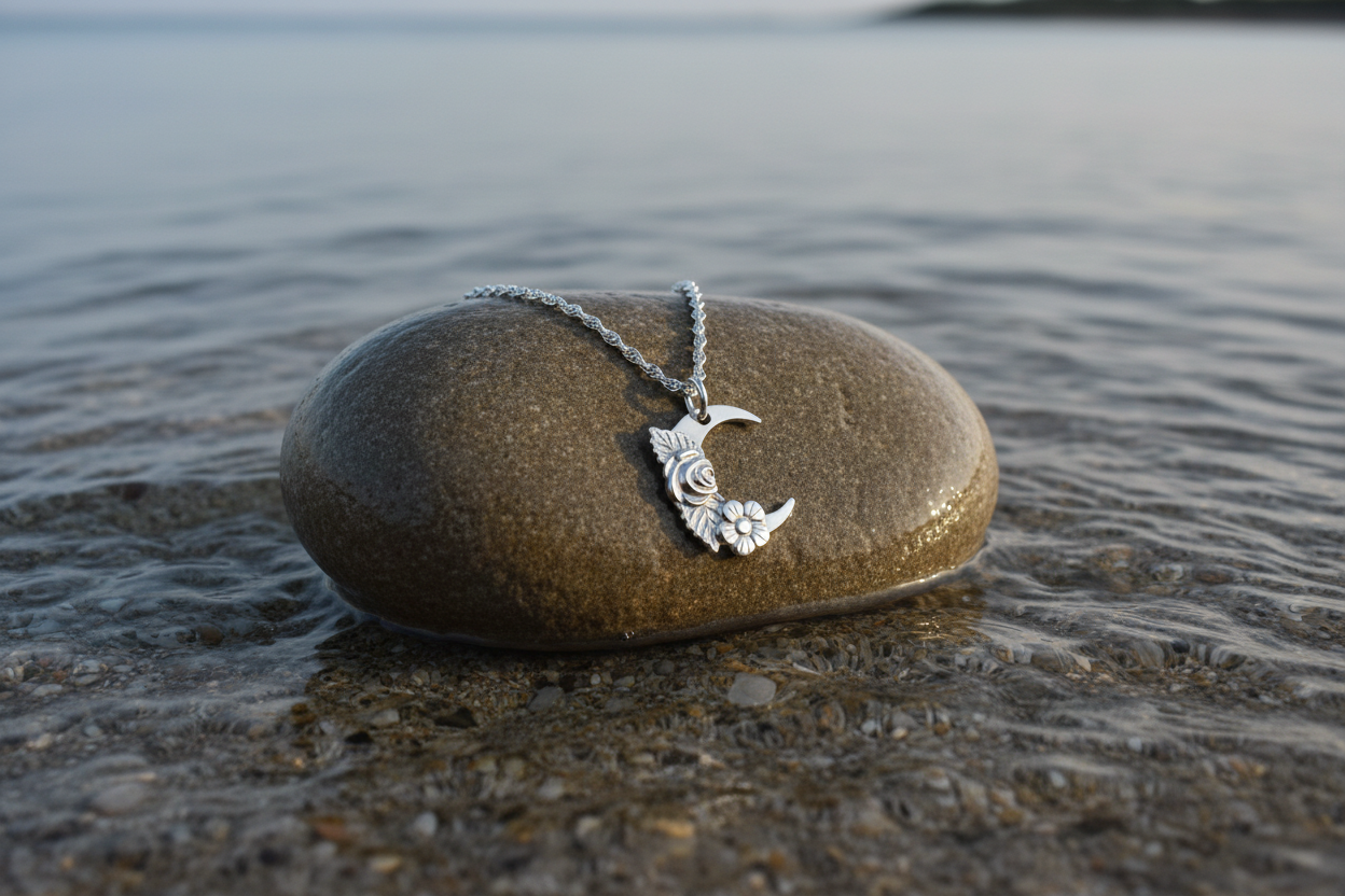Flower Moon Pendant & Chain