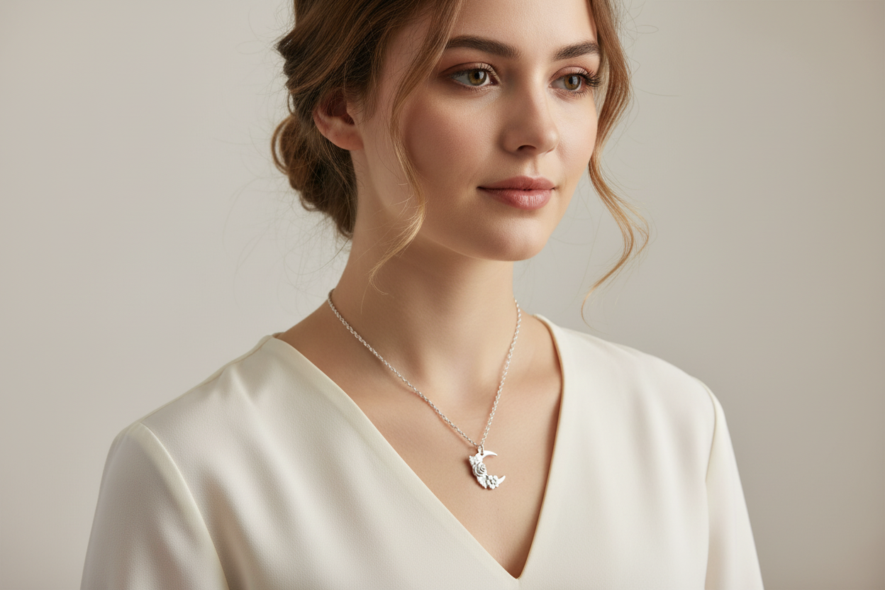 Flower Moon Pendant & Chain
