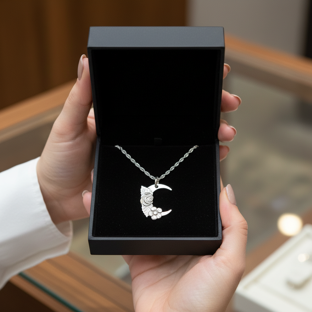 Flower Moon Pendant & Chain