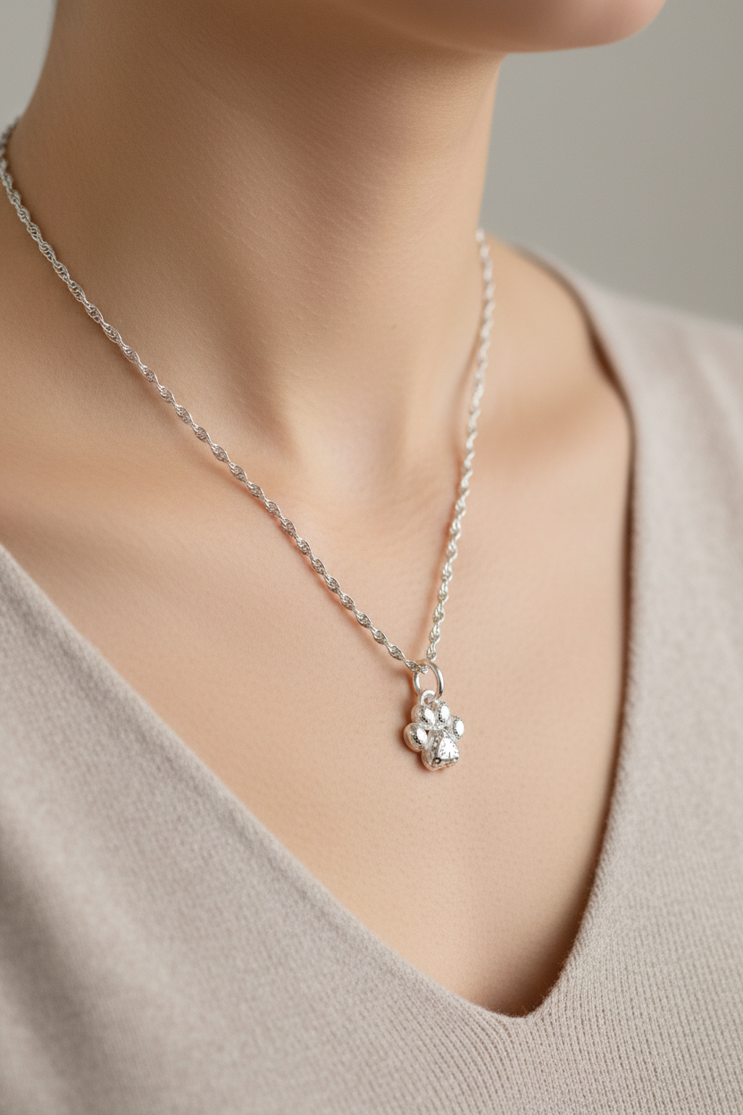 Paw Print Pendant & Chain