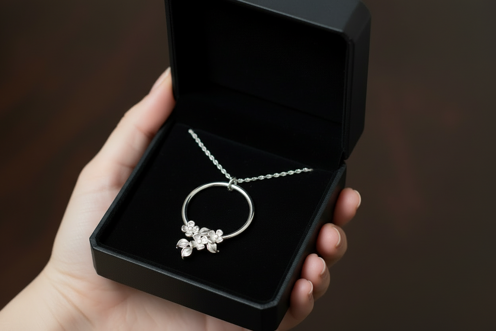 Flower Circle Pendant & Chain