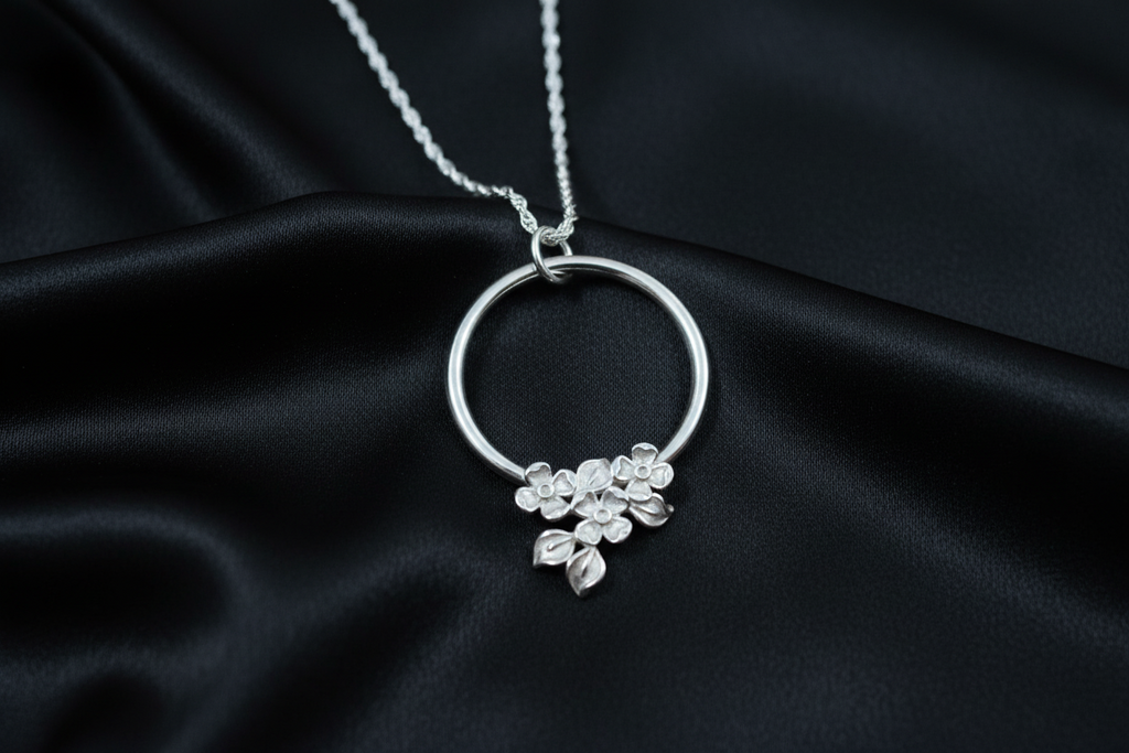 Flower Circle Pendant & Chain