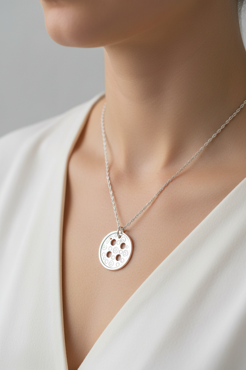 Button Pendant & Chain
