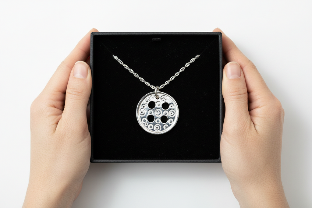 Button Pendant & Chain