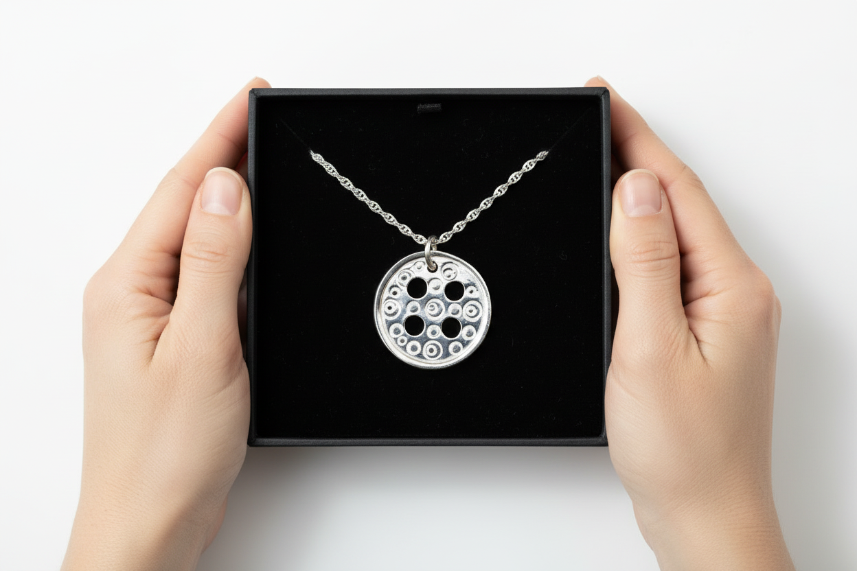 Button Pendant & Chain