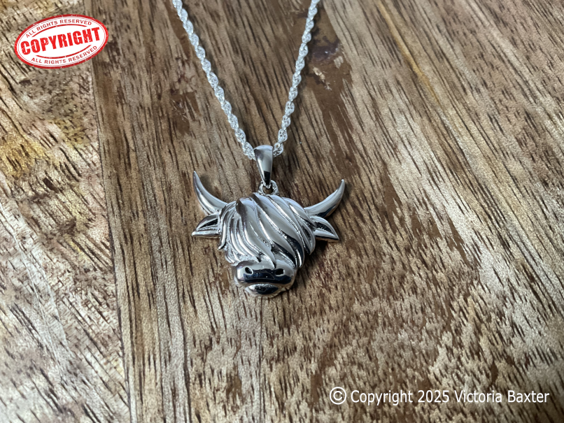 Highland Cow Head Pendant & Chain