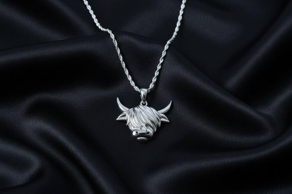 Highland Cow Head Pendant & Chain