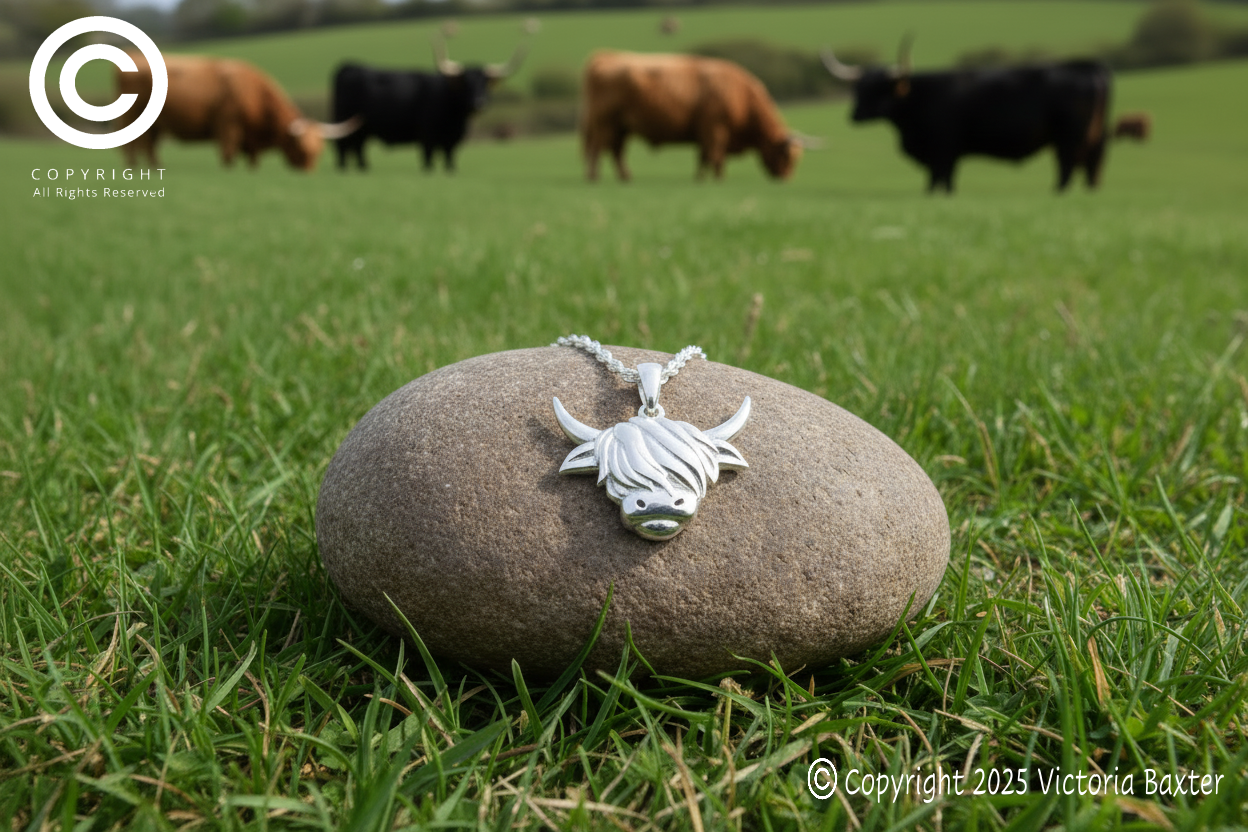 Highland Cow Head Pendant & Chain