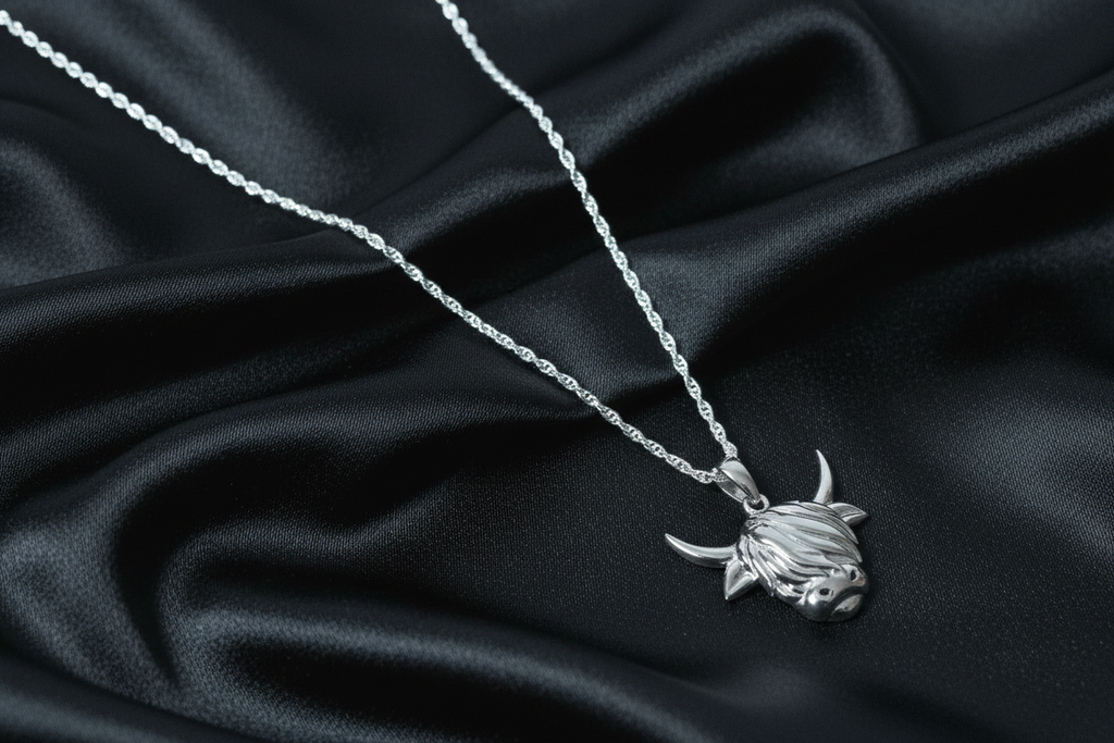 Highland Cow Head Pendant & Chain