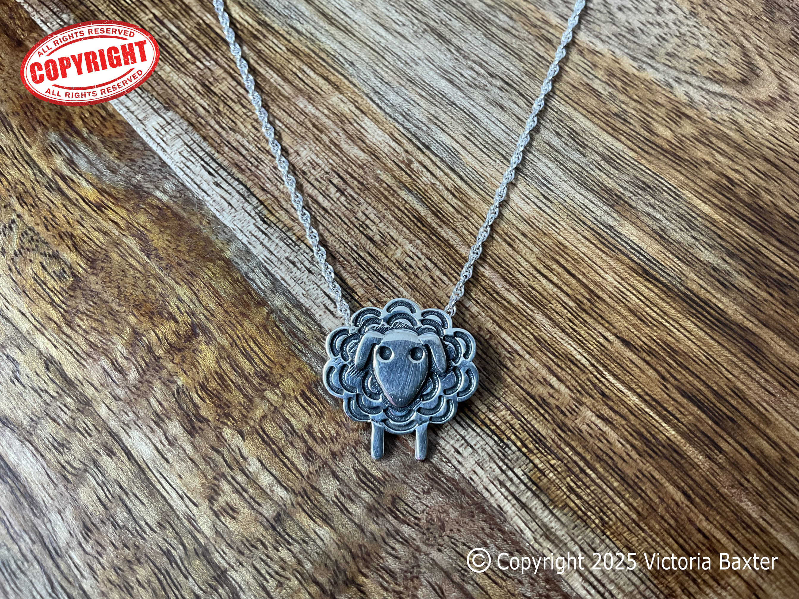 Sheep Pendant & Chain - Oxidised