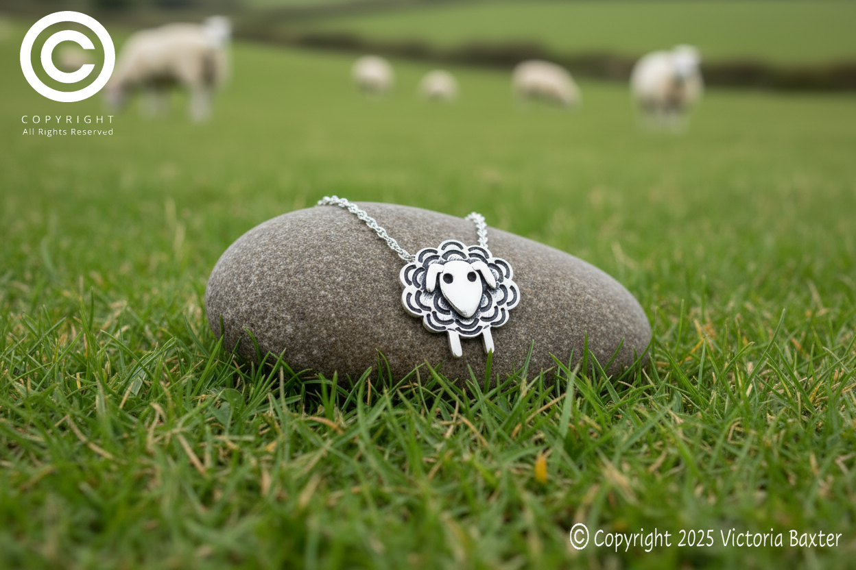 Sheep Pendant & Chain - Oxidised