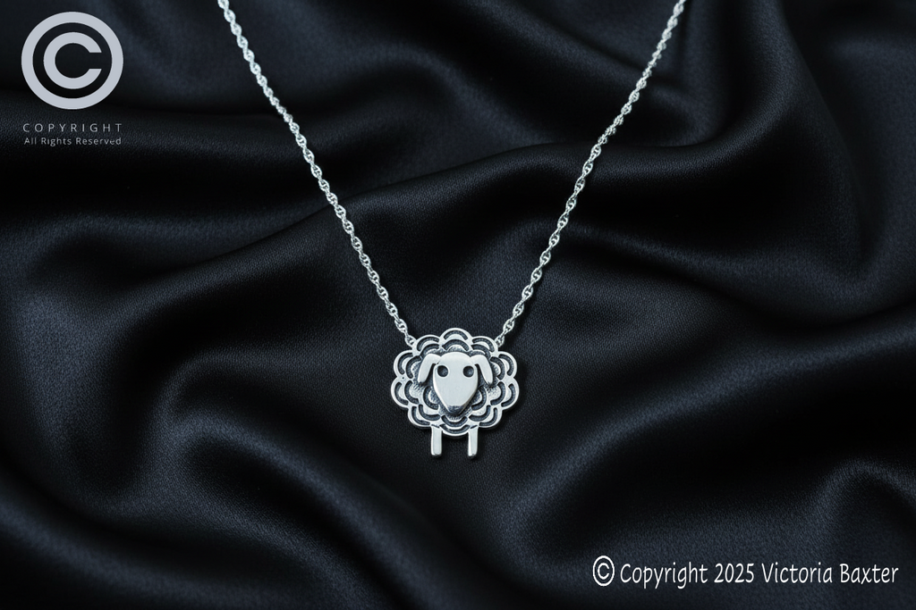 Sheep Pendant & Chain - Oxidised