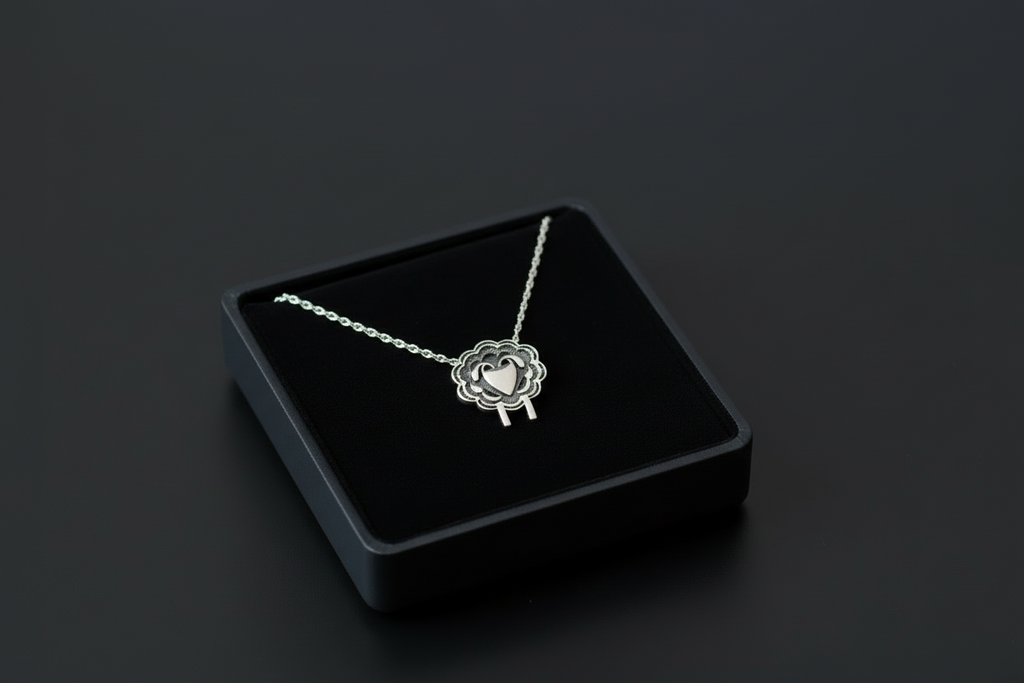 Sheep Pendant & Chain - Oxidised