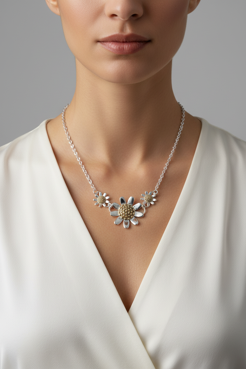 Sunflower Trio Necklace