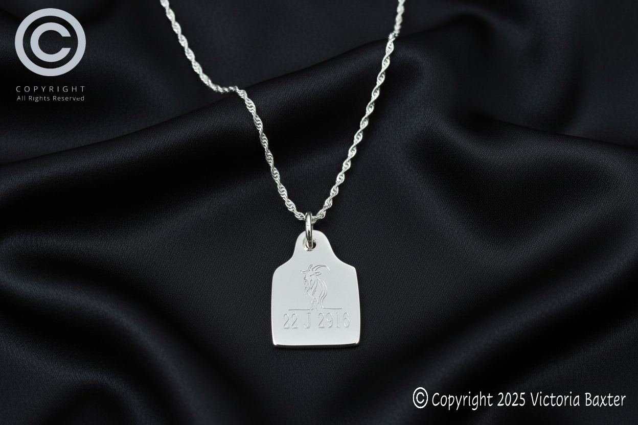Cow Tag Pendant & Chain