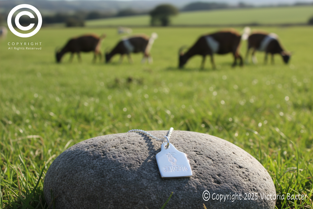 Cow Tag Pendant & Chain