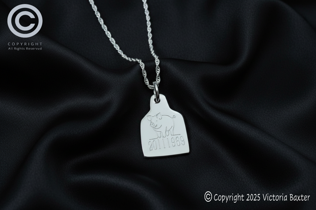Cow Tag Pendant & Chain