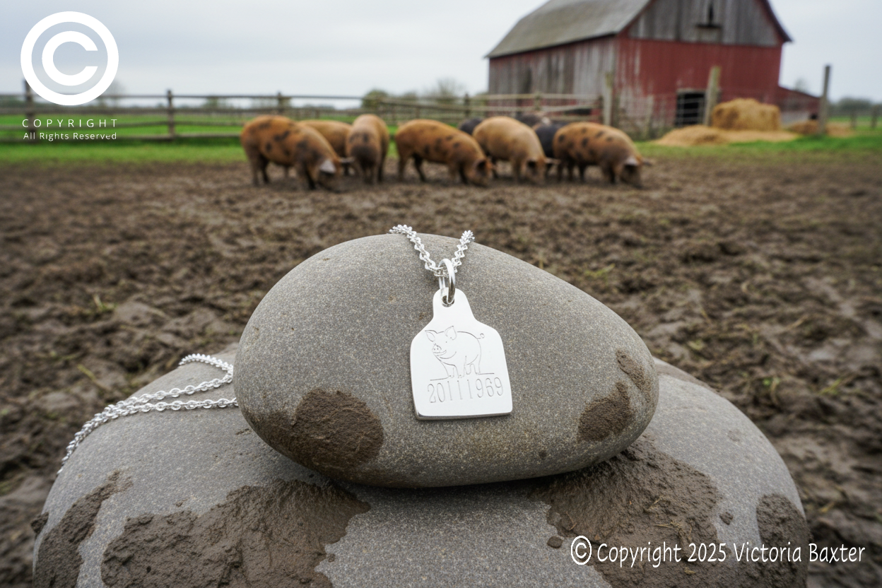 Cow Tag Pendant & Chain