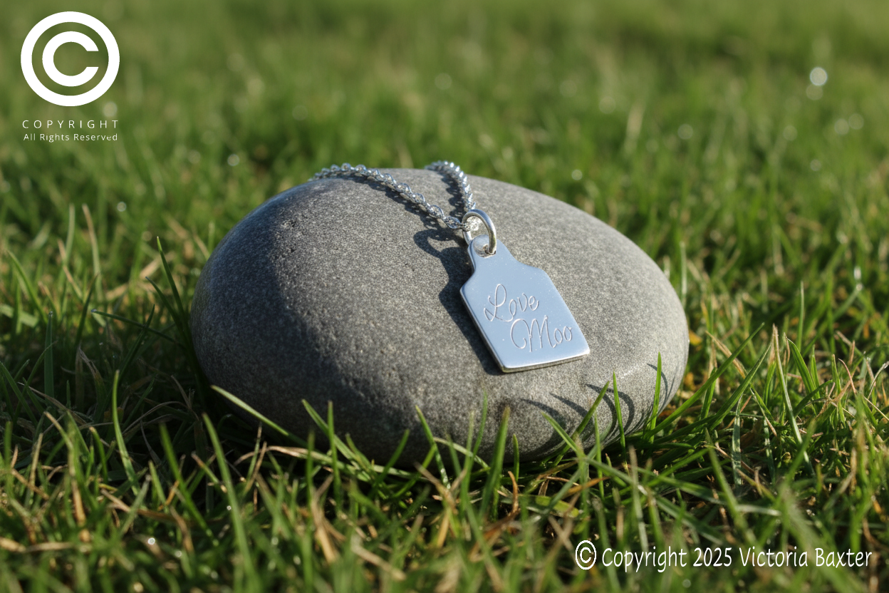 Cow Tag Pendant & Chain