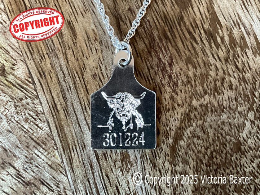 Cow Tag Pendant & Chain