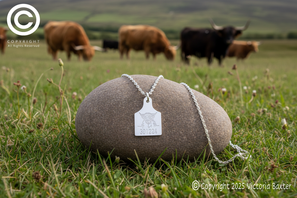 Cow Tag Pendant & Chain
