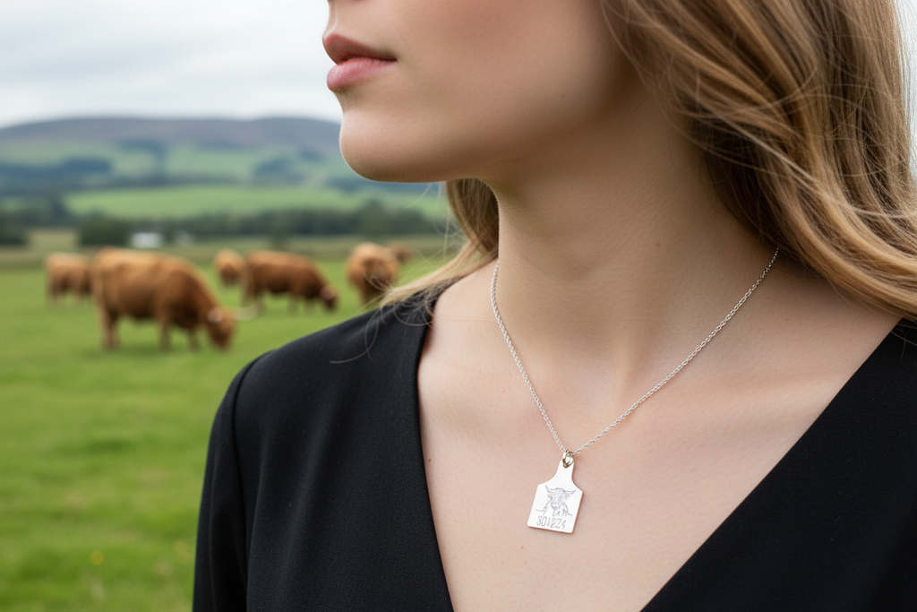 Cow Tag Pendant & Chain