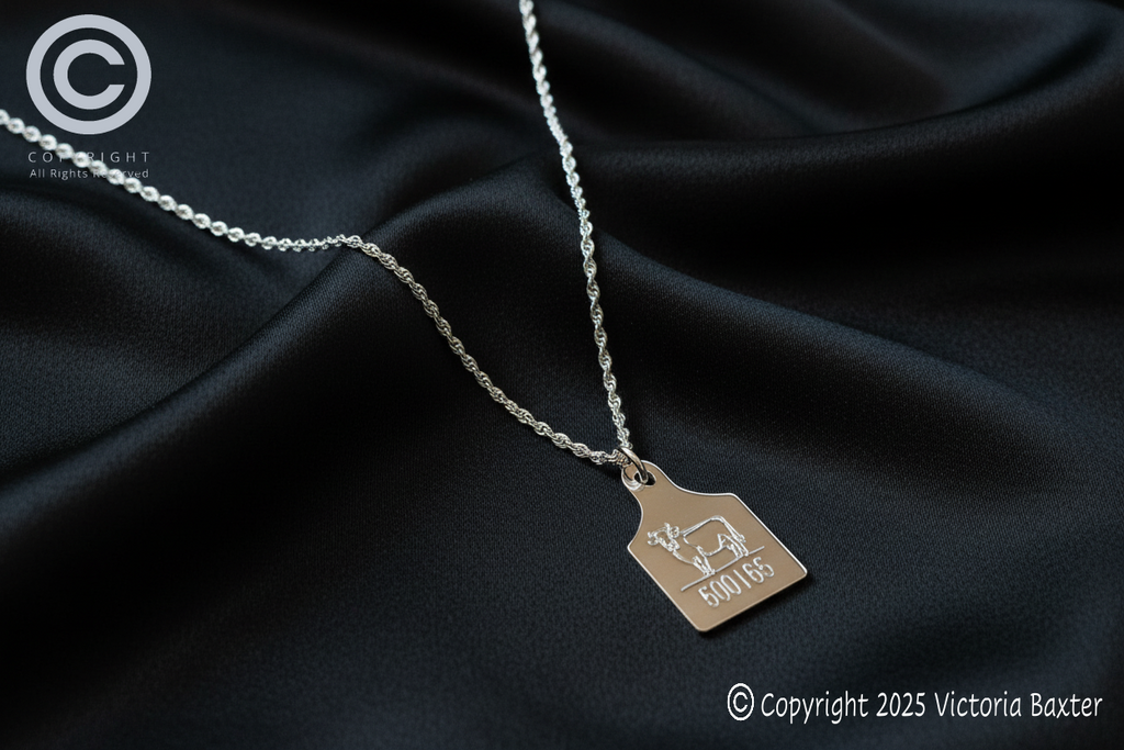 Cow Tag Pendant & Chain