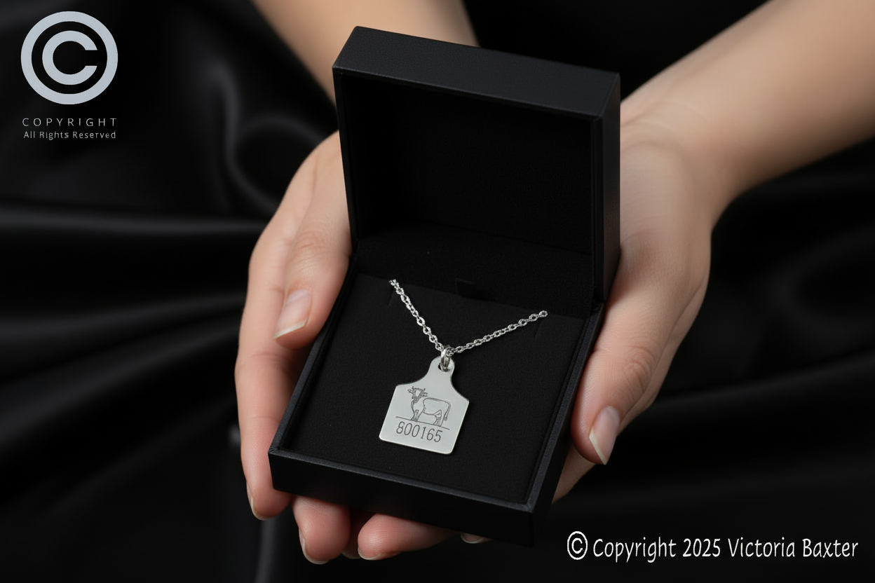 Cow Tag Pendant & Chain