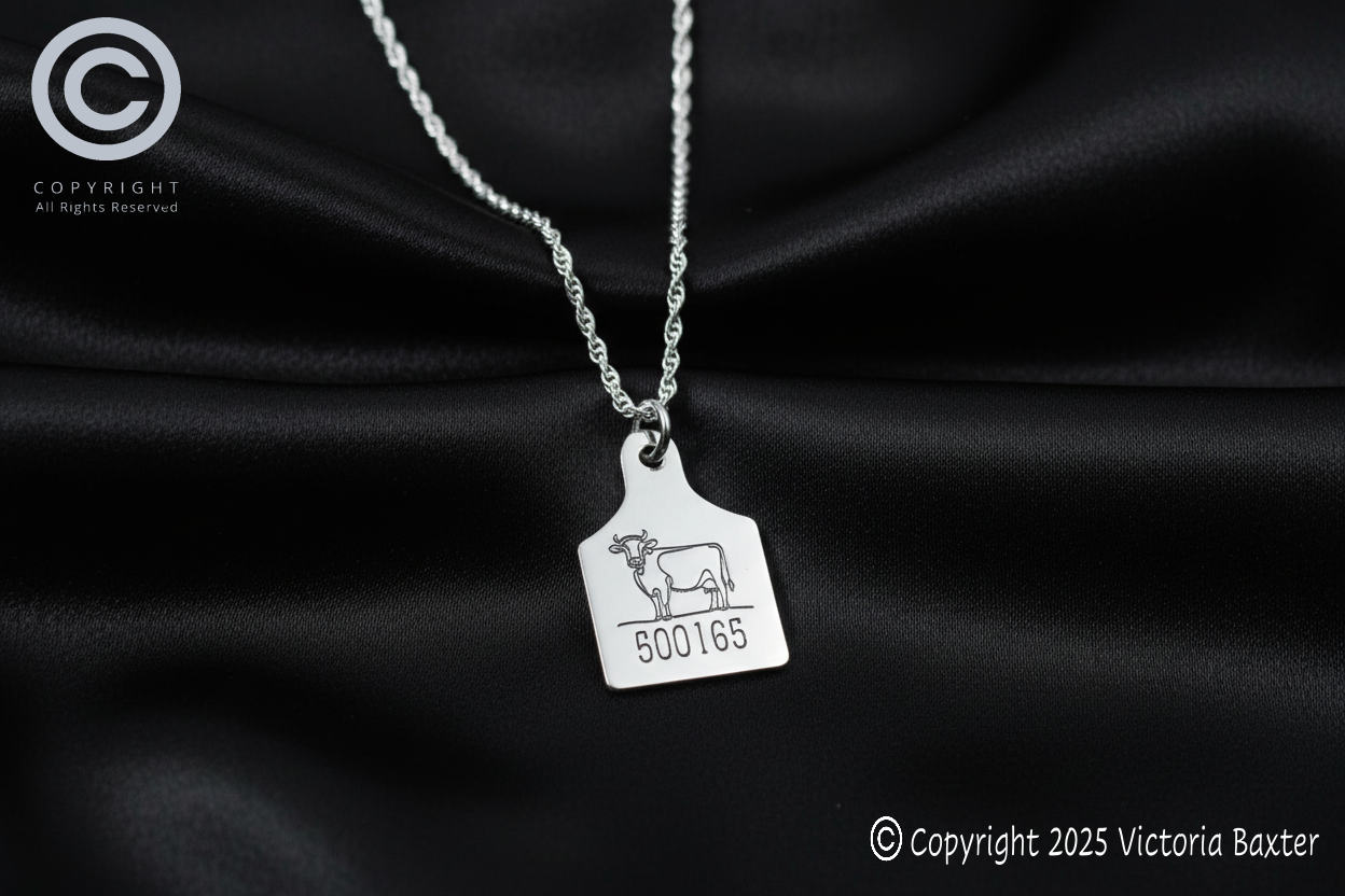 Cow Tag Pendant & Chain