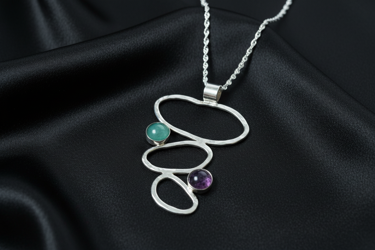 Agate Pebble Pendant & Chain