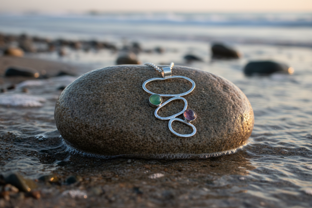 Agate Pebble Pendant & Chain