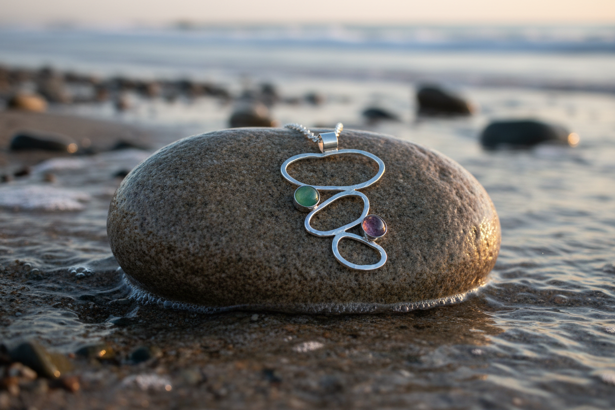 Agate Pebble Pendant & Chain