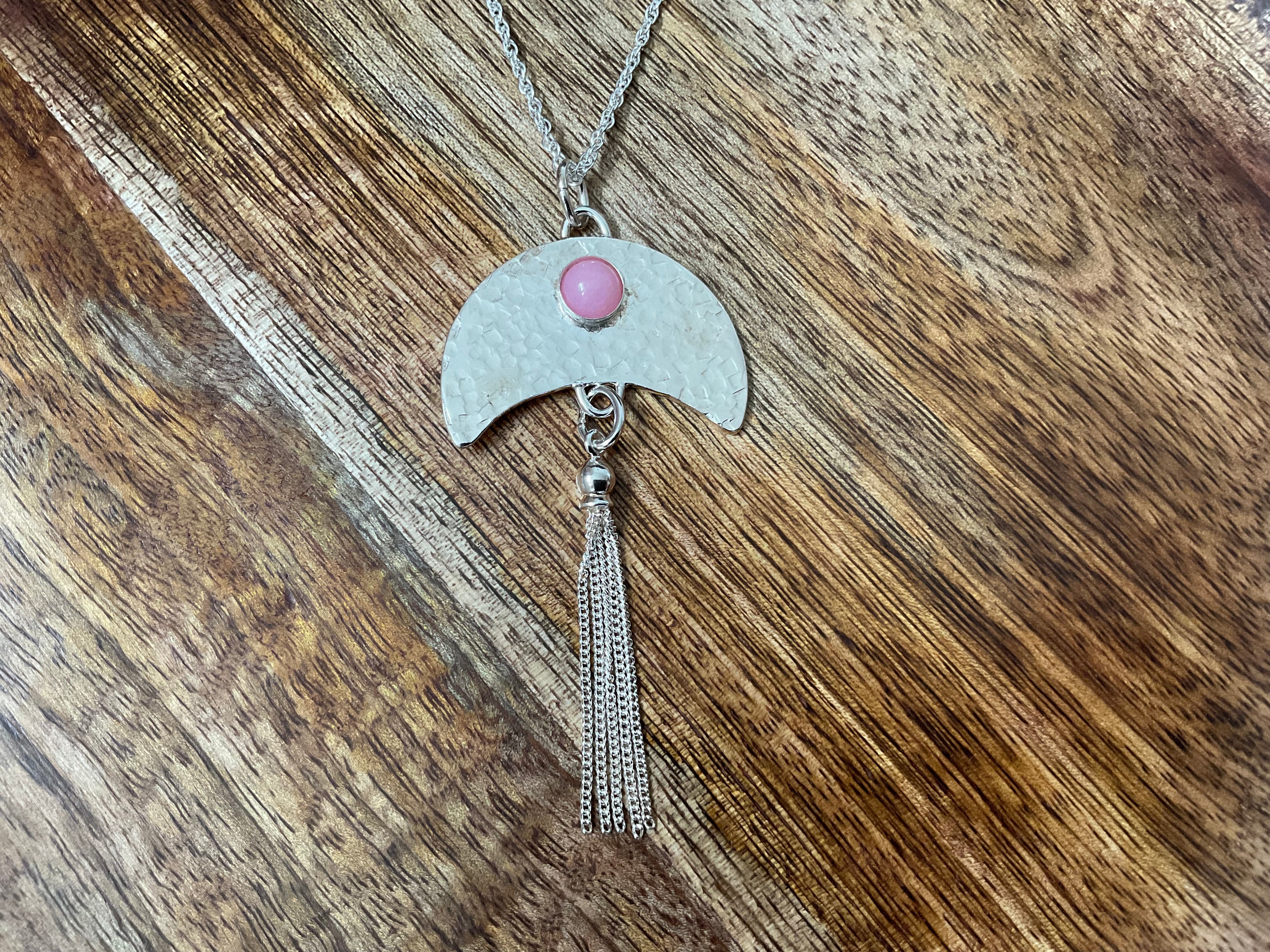 Half Moon Tassel Pendant & Chain