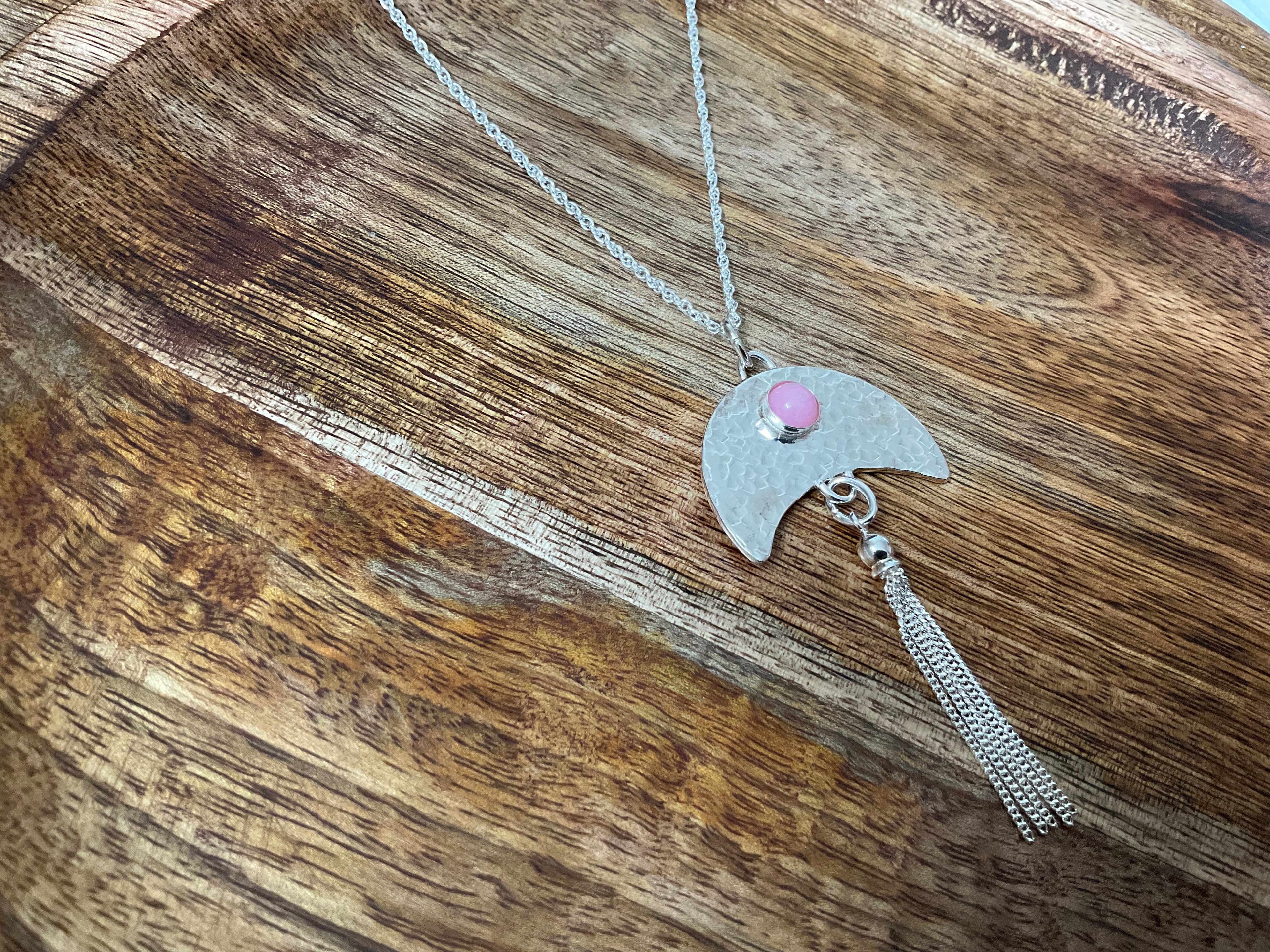 Half Moon Tassel Pendant & Chain