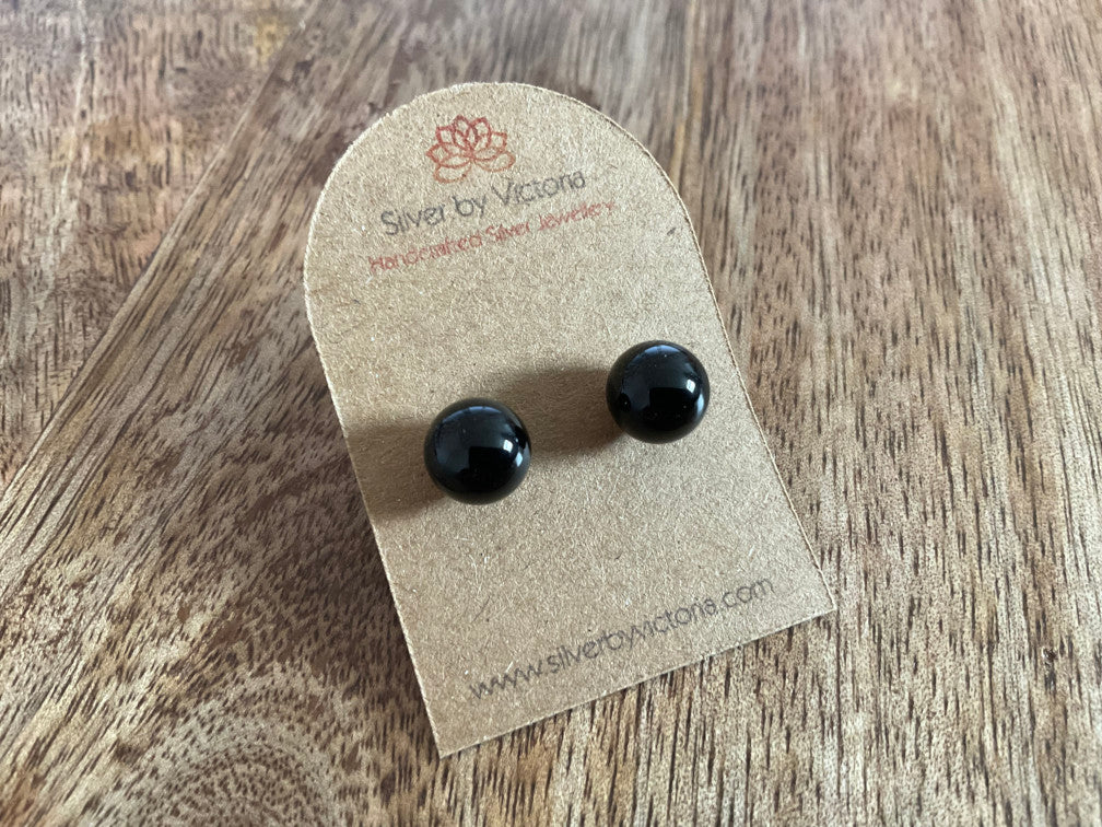 Onyx Gemstone Stud Earrings