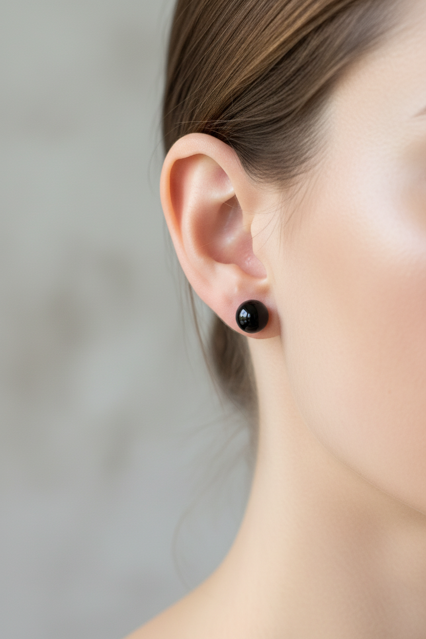 Onyx Gemstone Stud Earrings