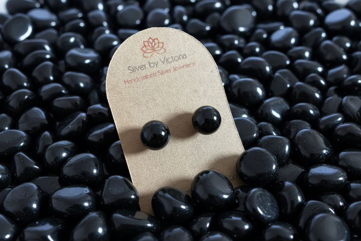 Onyx Gemstone Stud Earrings