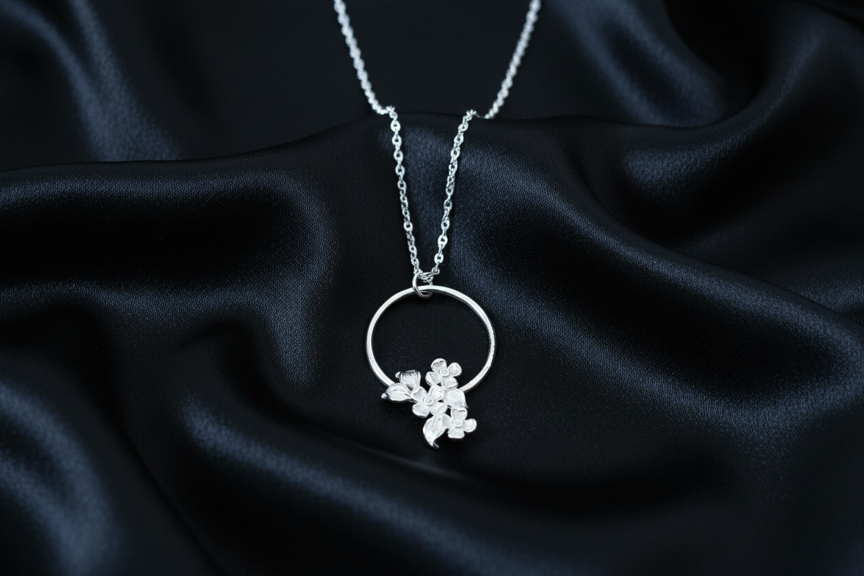 Flower Circle Pendant & Chain
