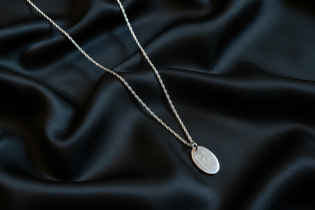 Initial Engraved Tag Necklace