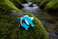 Blue, Black & White Star Polymer Clay Brooch