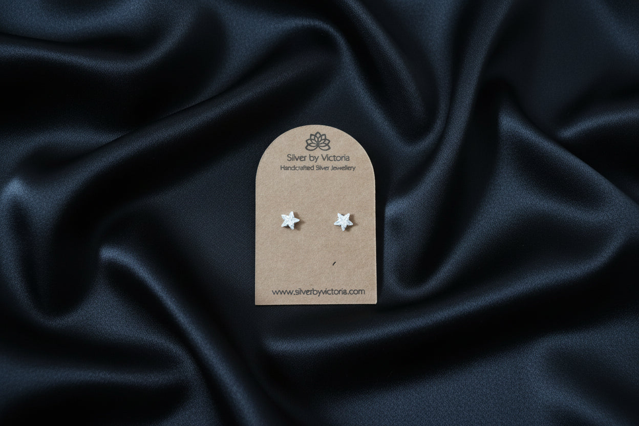 Zircon Star Screw Back Stud Earrings