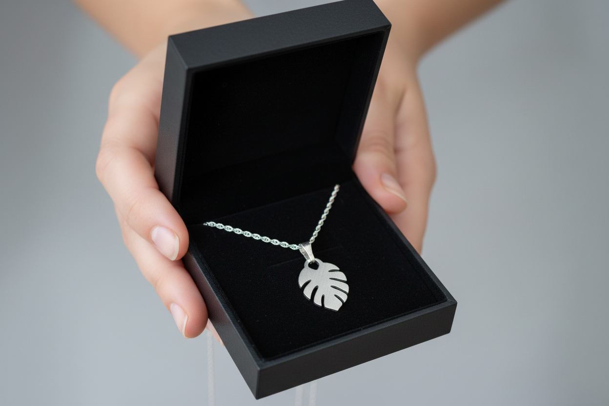 Monstera Leaf Pendant & Chain