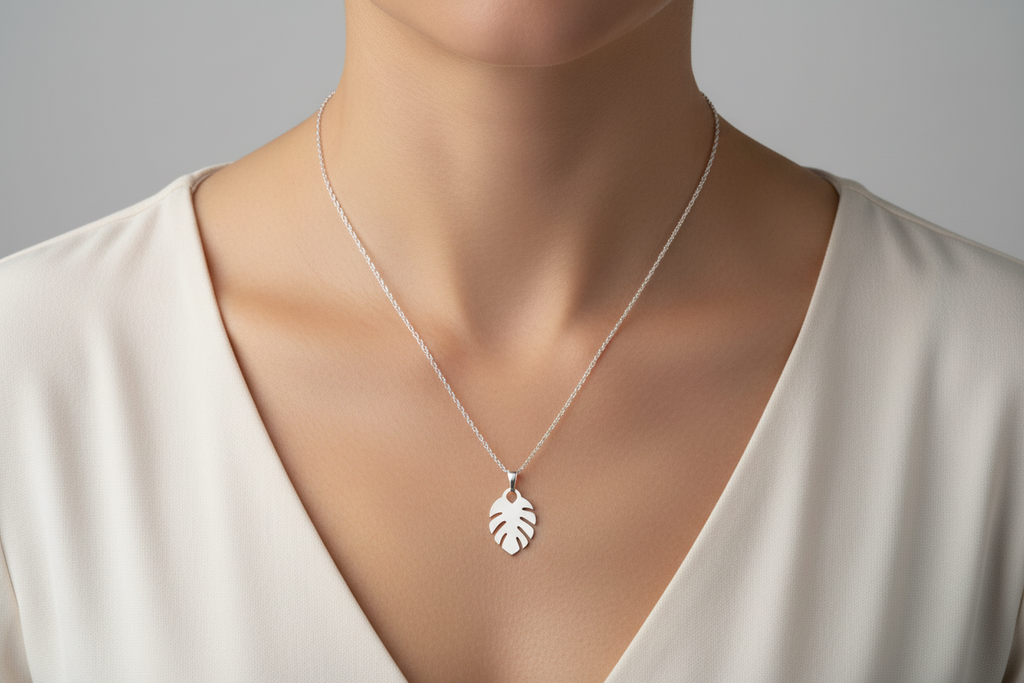 Monstera Leaf Pendant & Chain