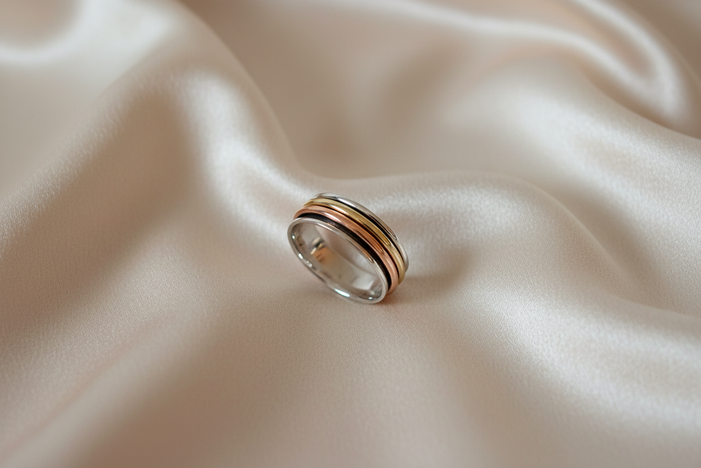 Brass, Copper & Silver Spinner Ring