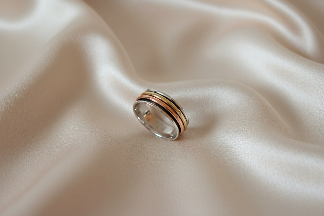 Brass, Copper & Silver Spinner Ring