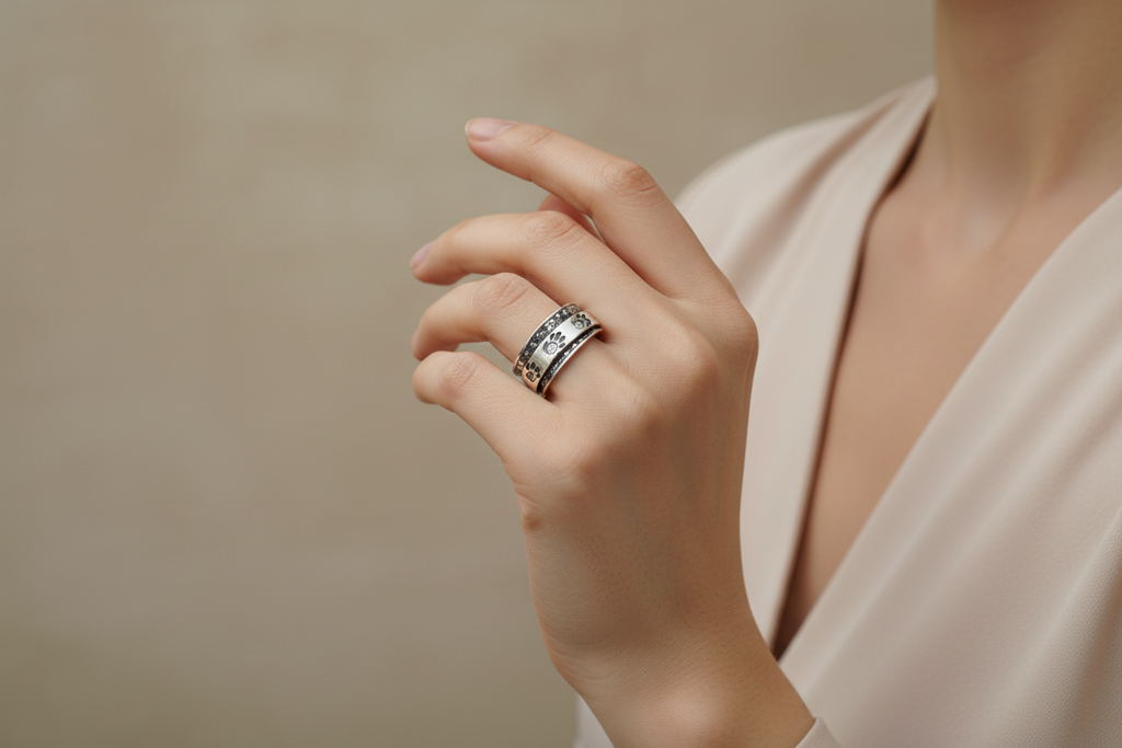 Paw Print Spinner Ring